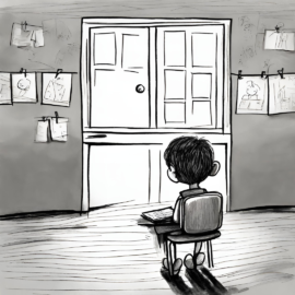 Enfant seul dans une classe