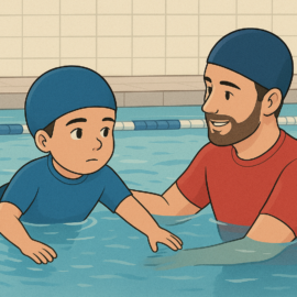 image illustrant un cours de natation