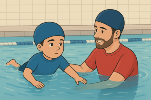 image illustrant un cours de natation